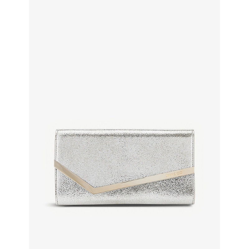 Jimmy Choo Emmie glitter leather clutch | JIMMY CHOO