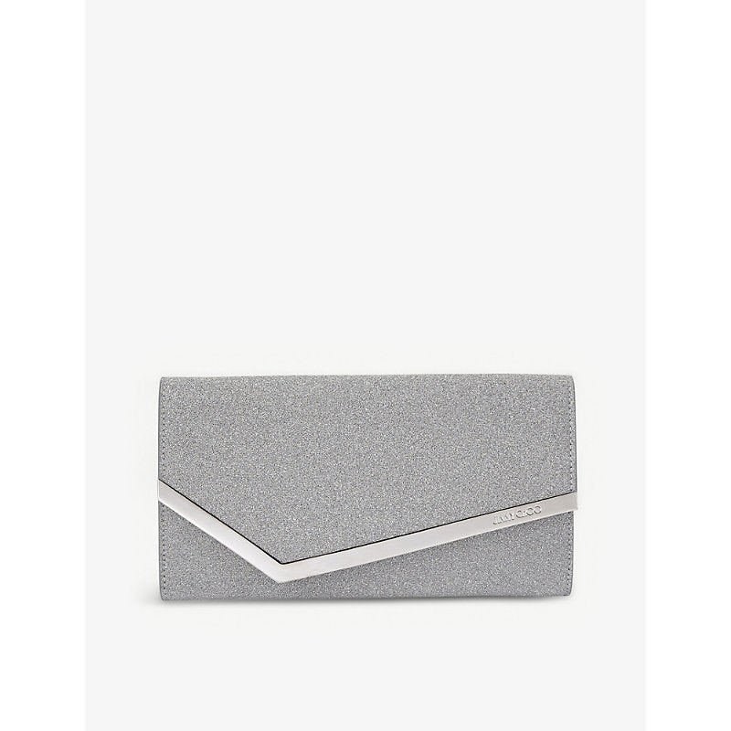 Jimmy Choo Emmie glittered leather mini clutch | JIMMY CHOO