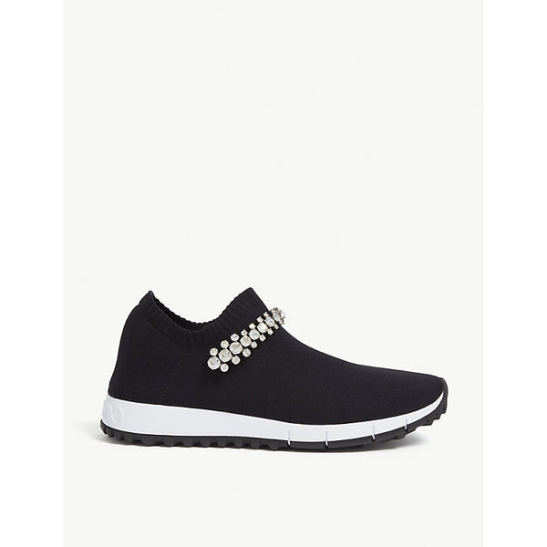 Jimmy Choo Verona crystal-embellished knitted trainers