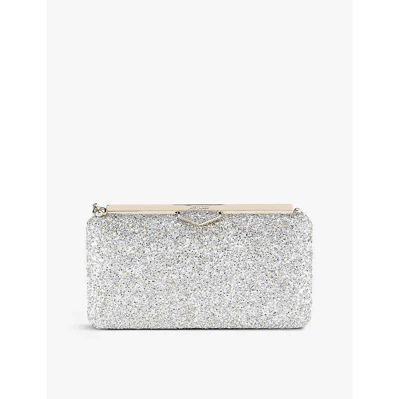 Jimmy Choo Ellipse coarse glitter clutch | JIMMY CHOO