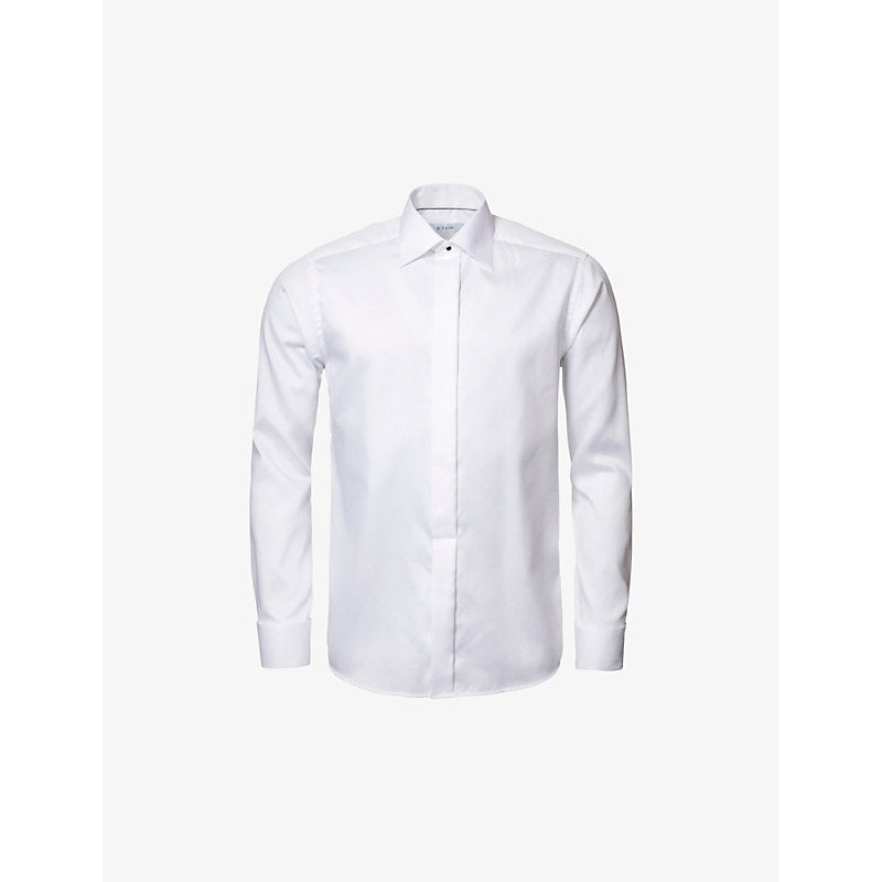  Eton Long-sleeved convertible-cuff regular-fit cotton dress shirt