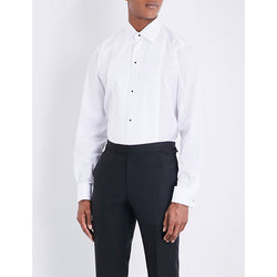  Eton Pleated-panel double-cuff regular-fit cotton dress shirt