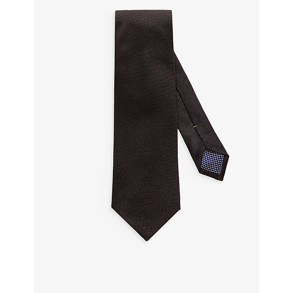 Eton Geometric-weave silk tie