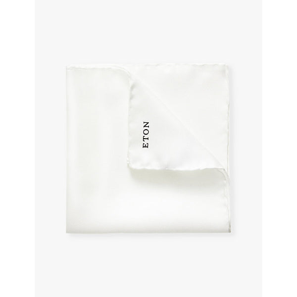  Eton Logo-embroidered silk pocket square