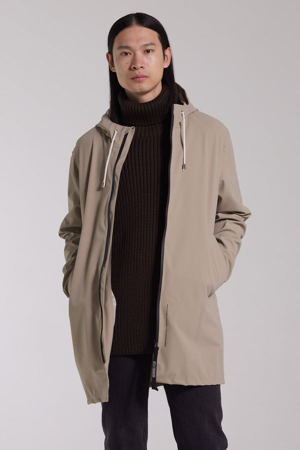 Stutterheim Stockholm Lightweight Matte Zip Raincoat Potato