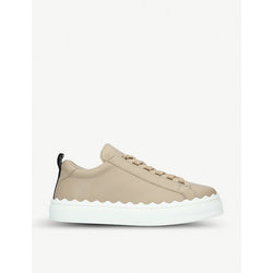 Chloe Lauren scalloped-trim leather trainers | Chloe