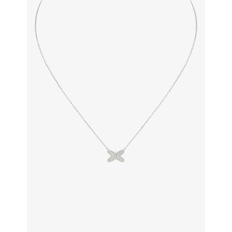 Chaumet Jeux de Liens 18-carat white gold and diamond pendant necklace