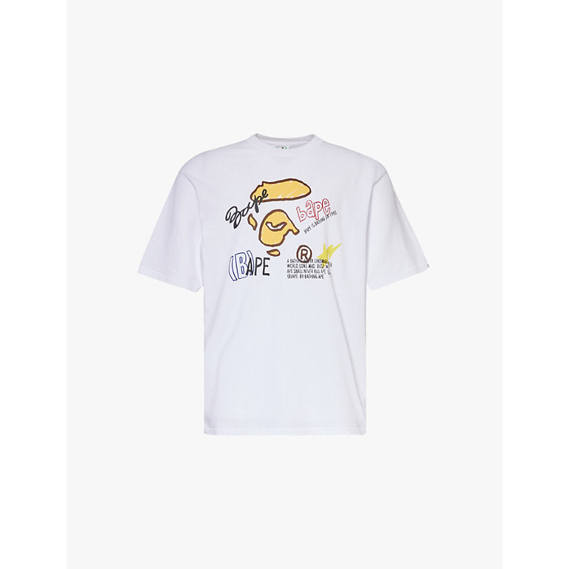 A Bathing Ape Brand-print crew-neck regular-fit cotton-jersey T-shirt