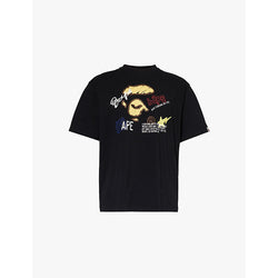 A Bathing Ape Brand-print crew-neck regular-fit cotton-jersey T-shirt