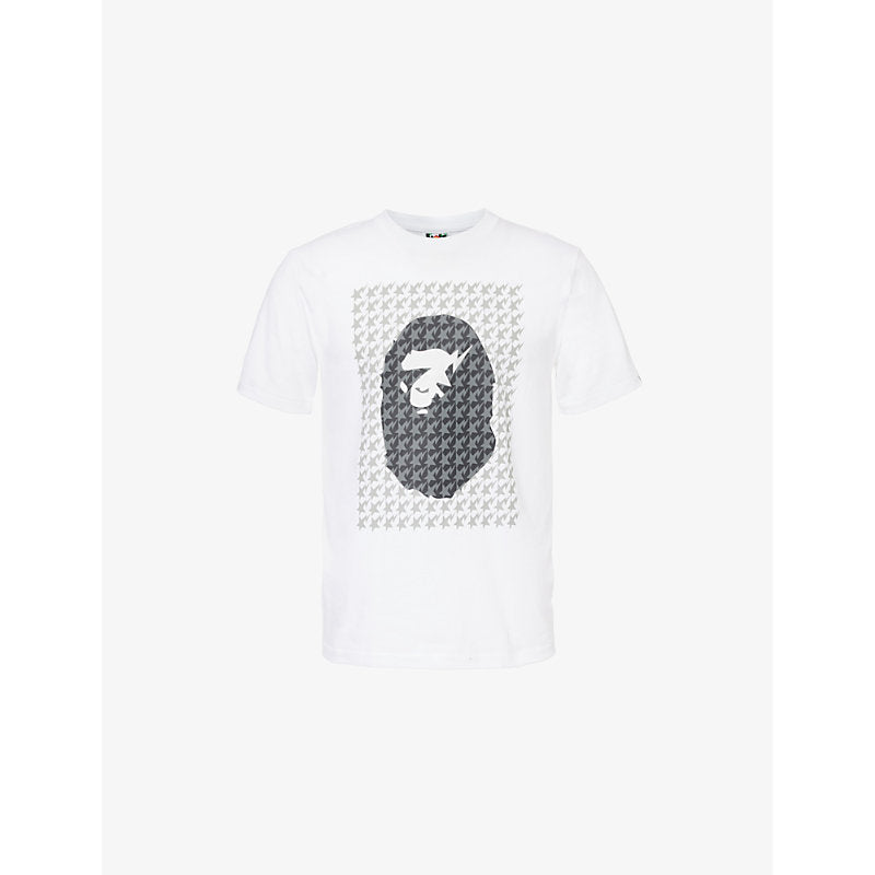 A Bathing Ape Houndstooth Ape crew-neck regular-fit cotton-jersey T-shirt