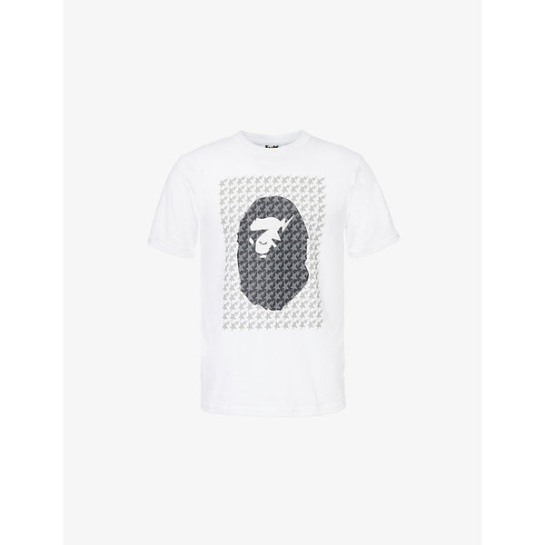 Mens A Bathing Ape Houndstooth Ape crew-neck regular-fit cotton-jersey T-shirt