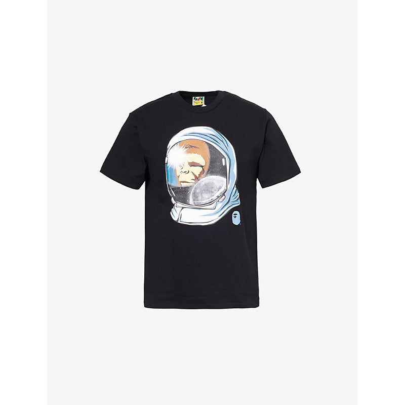 Mens A Bathing Ape Moon Space Ape crew-neck regular-fit cotton-jersey T-shirt