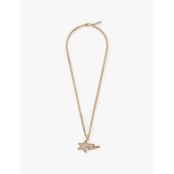 A Bathing Ape Sta lightning-pendant brass necklace | LYBSTORE