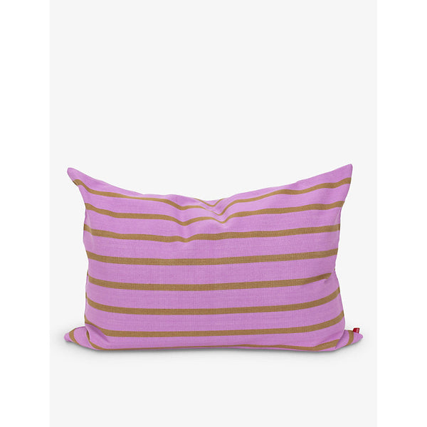 A World Of Craft By Afroart Juana rectangle-shape striped cotton cushion 50cm x 70cm | LYBSTORE