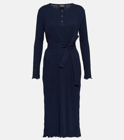 A.P.C. Sandy ribbed cotton midi dress | LYBSTORE