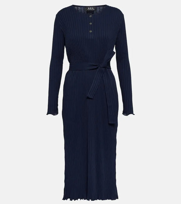 A.P.C. Sandy ribbed cotton midi dress | LYBSTORE