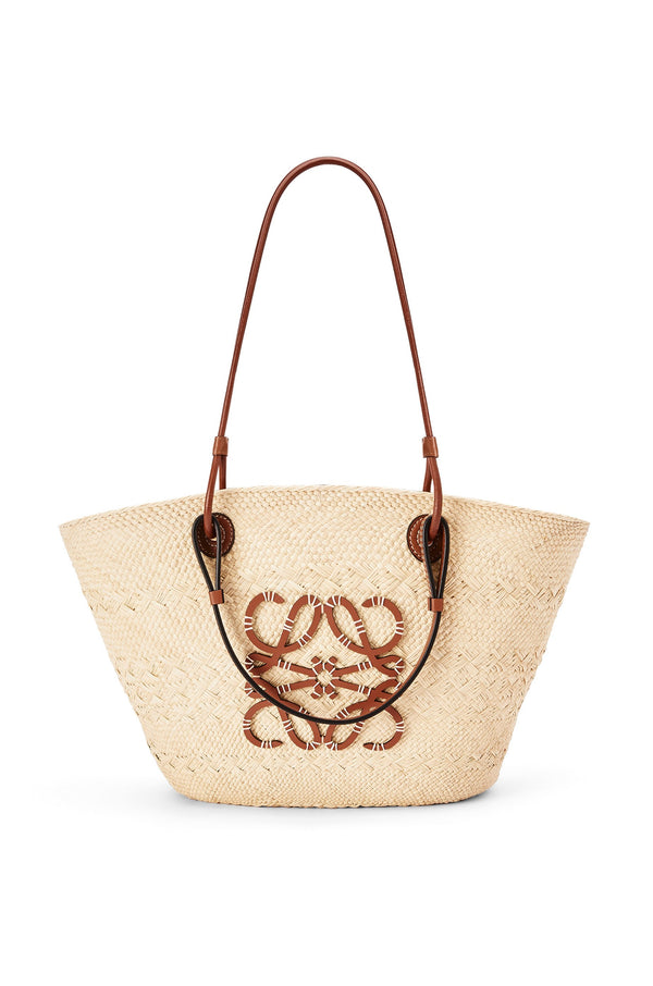 Medium Anagram Basket bag in iraca palm and calfskin