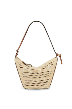 Mini Hammock Hobo in raffia and calfskin