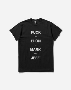 AAR Fuck Elon Mark Jeff T-Shirt Black