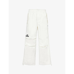 Mens Aape Logo-embroidered wide-leg cotton-blend woven trousers