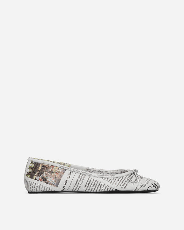 Abra Women s Newspaper Ballerinas White