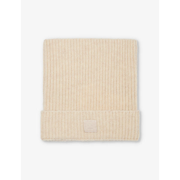 Acne Studios Brand-patch ribbed wool-blend beanie