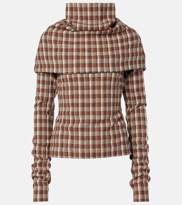 Acne Studios Checked wool and cotton-blend top