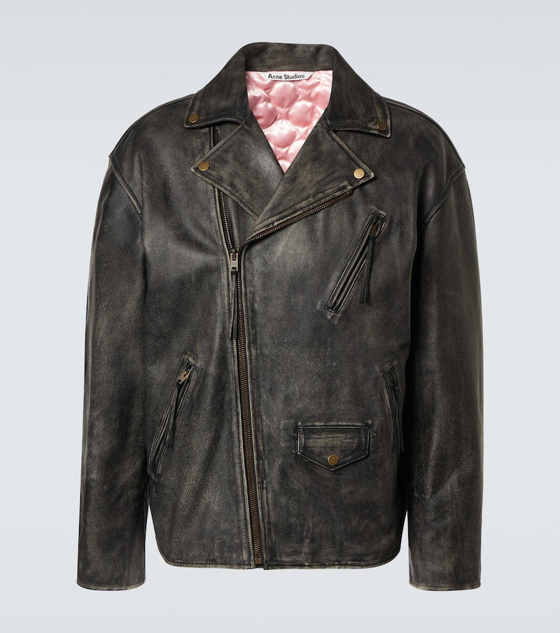 Acne Studios Distressed leather biker jacket