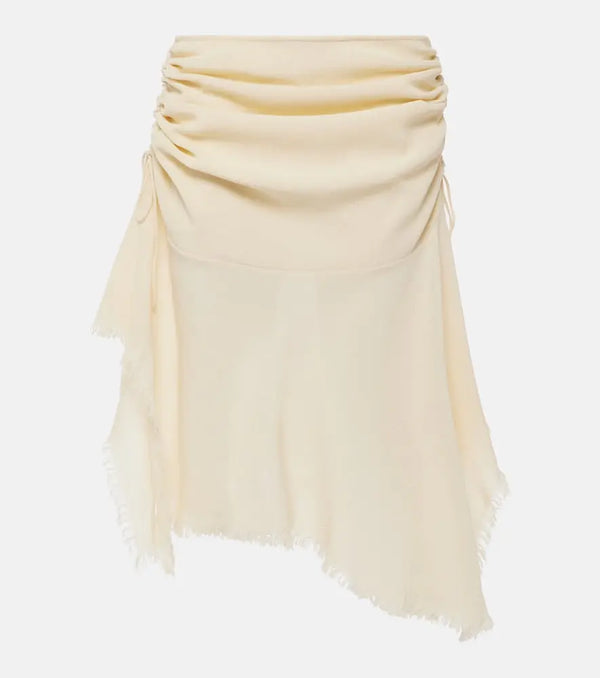 Acne Studios Draped crêpe midi skirt | LYBSTORE