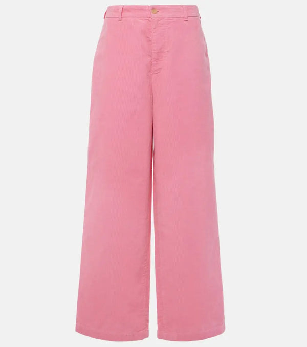 Acne Studios Face cotton corduroy wide-leg pants | LYBSTORE