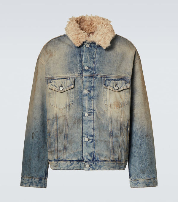 Acne Studios Faux shearling-trimmed denim jacket