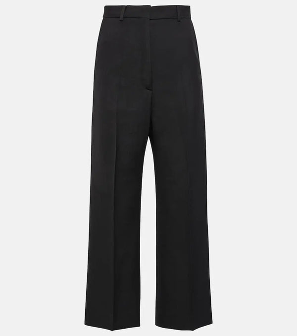 Acne Studios High-rise pleated straight pants | LYBSTORE