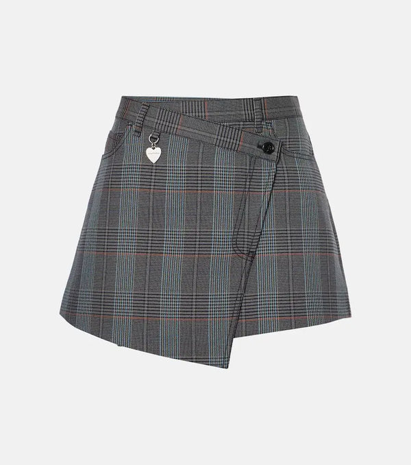 Acne Studios Irinna wool-blend plaid wrap skirt