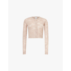 Acne Studios Kikos cropped ribbed linen-blend cardigan