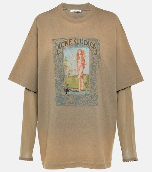 Acne Studios Layered printed cotton jersey T-shirt