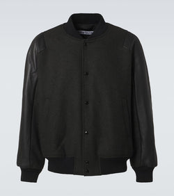 Acne Studios Leather-trimmed twill bomber jacket