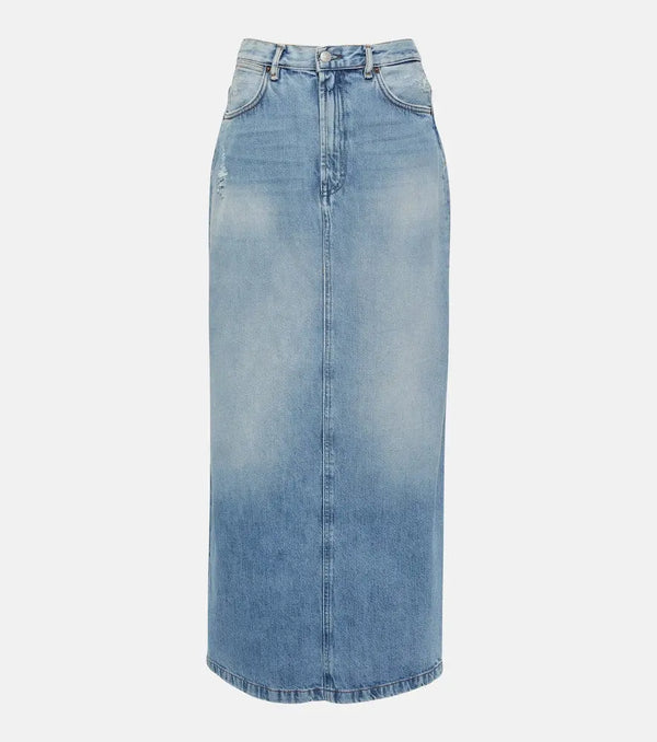 Acne Studios Mid-rise denim maxi skirt