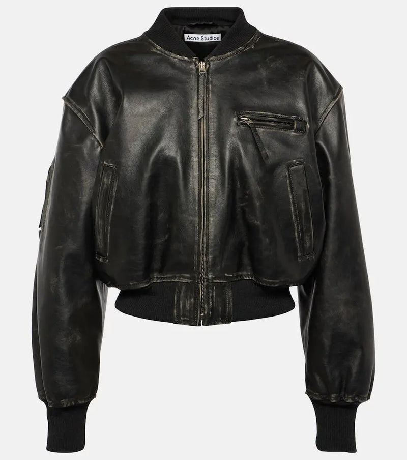 Acne Studios New Lomber leather bomber jacket | LYBSTORE