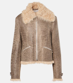 Acne Studios Shearling-trimmed leather jacket