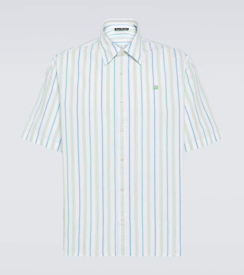 Acne Studios Striped cotton bowling shirt