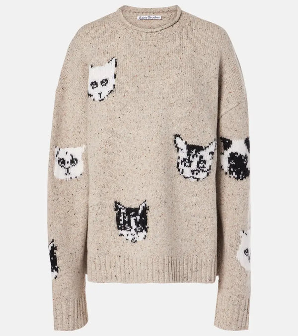 Acne Studios Wool-blend jacquard sweater | LYBSTORE