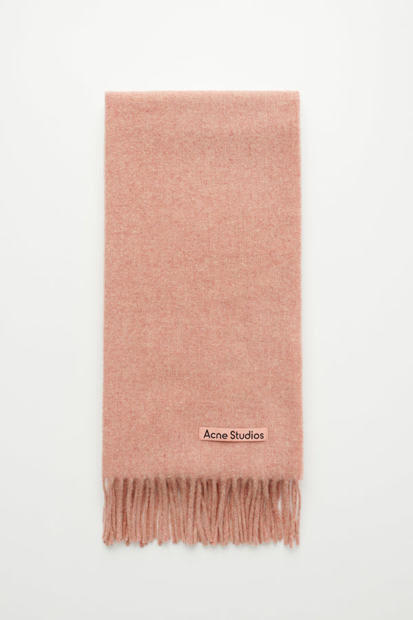 Acne Studios Fringe Wool Scarf Narrow Rose Melange