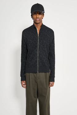 Acne Studios Monogram Cardigan Black Grey