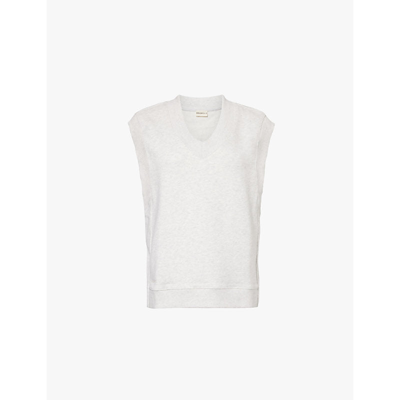 Adanola V-neckline ribbed trim organic-cotton sweatshirt