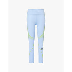 Adidas By Stella Mccartney Brand-print high-rise brand-logo stretch-woven leggings