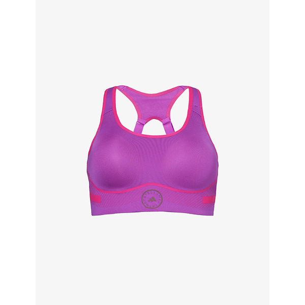 Womens Adidas By Stella Mccartney High Support logo-print stretch-recycled polyester sports bra