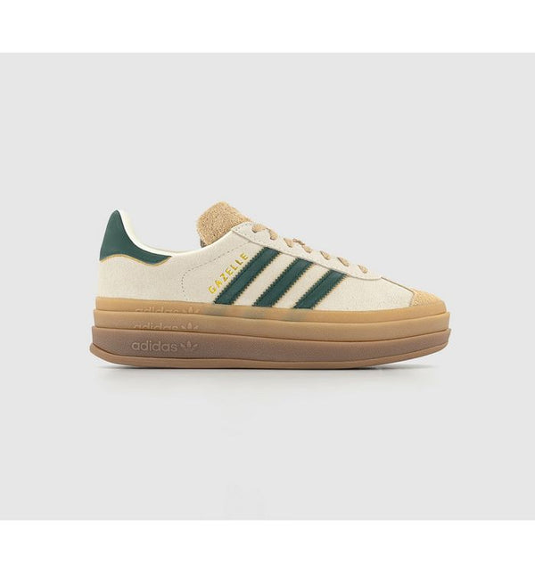 Adidas Gazelle Bold W Trainers Cream White Collegiate Green Magic Beige In Natural