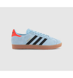 Adidas Gazelle Trainers Clear Sky Black Gum In Blue/Black