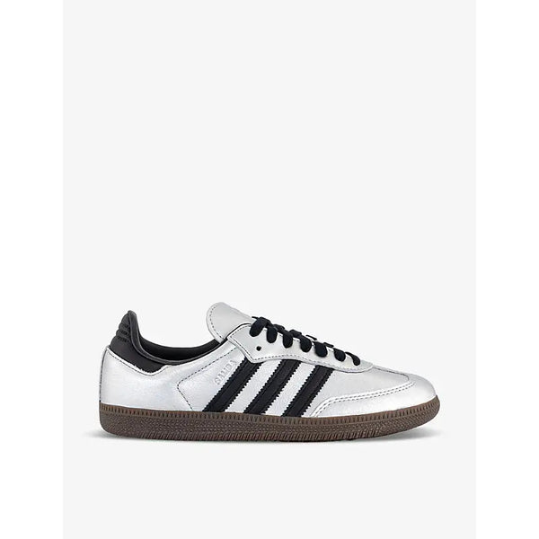 Adidas Samba OG logo-print metallic-leather low-top trainers | Adidas