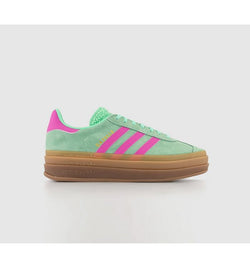 Adidas Womens Gazelle Bold W Trainers Pulse Mint Screaming Pink Gum M2 In Green